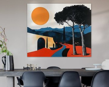 ITALIAANS LANDSCHAP 02 ZEEFDRUK van AHAI depARTment