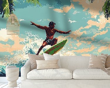 Voorbeeld van het werk in een kamer