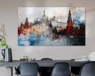Kremlin paleis rusland moskou abstract artistiek panorama van TheXclusive Art