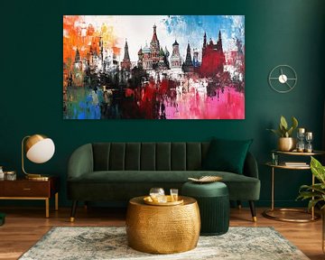 Abstracte Kremlin paleis moskou rusland panorama van TheXclusive Art