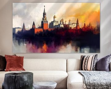 Kremlin paleis moskou rusland abstract panorama van TheXclusive Art