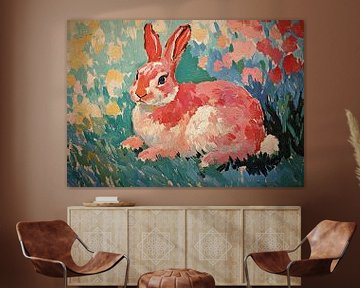 A rabbit in a sea of flowers