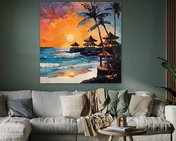 Bali strand zonsondergang artistiek van TheXclusive Art
