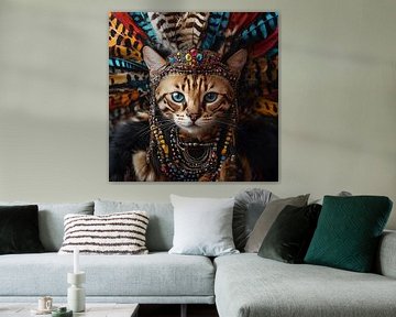Inheemse kat krijger van TheXclusive Art