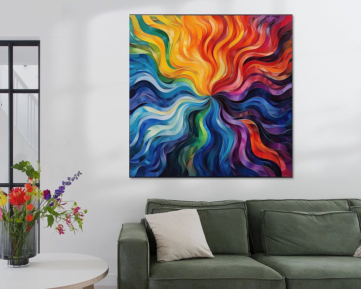 Voorbeeld van het werk in een kamer
