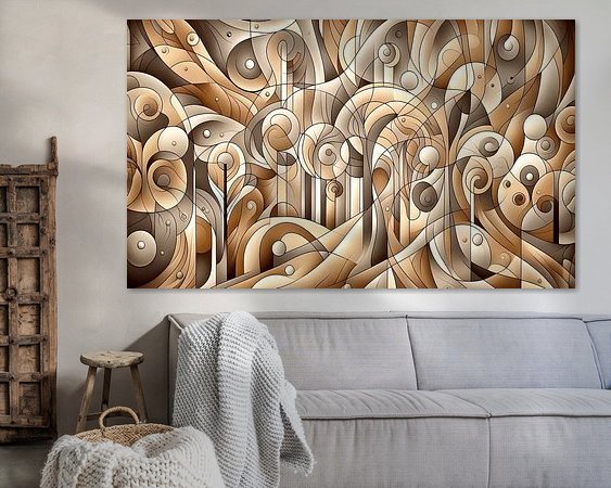 Voorbeeld van het werk in een kamer