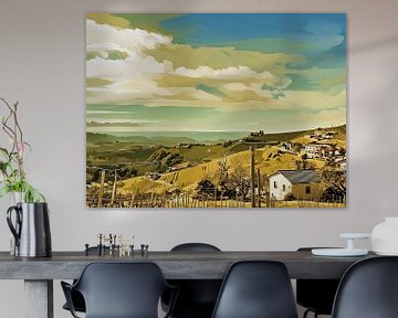 Langhe zonovergoten landschap van Sergio Pazzano