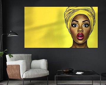 Verrassing met gele hoofddoek