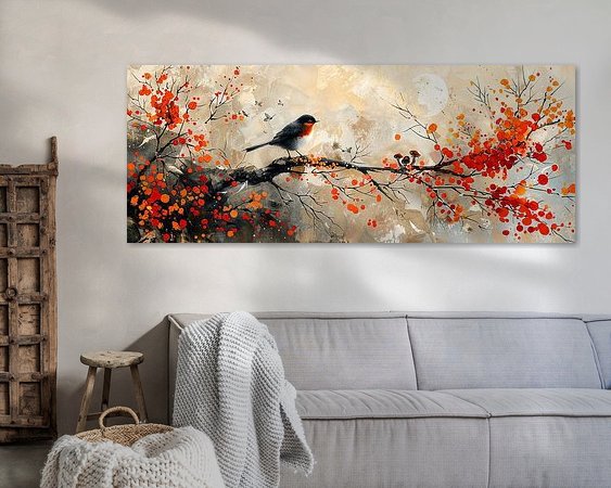 Voorbeeld van het werk in een kamer