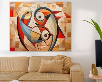 Schilderij Abstracte Vogels van ARTEO Schilderijen