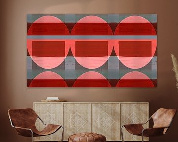 Abstract Bauhaus Vormen Perzik Roze Panorama van FRESH Fine Art