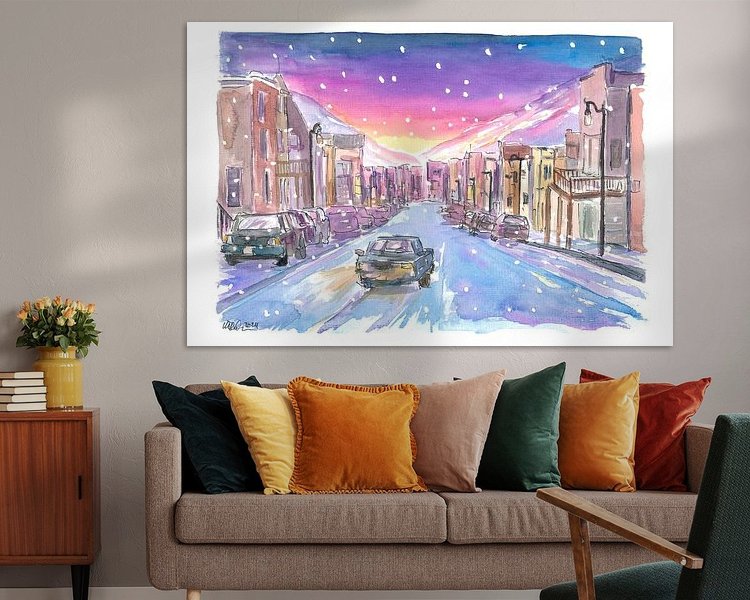 Voorbeeld van het werk in een kamer