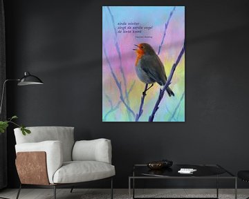 Erster Vogelgesang des Jahres Haiku Holländisch