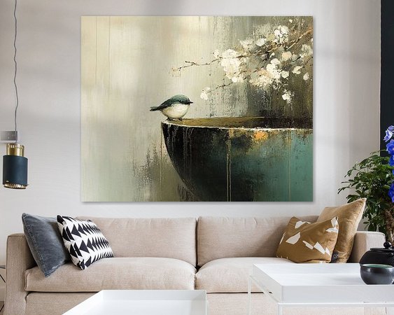 Voorbeeld van het werk in een kamer