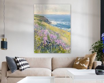 Kust met bloemen van ARTEO Schilderijen