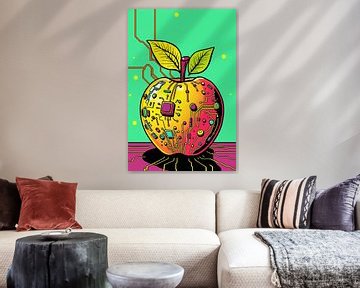 Digitaal appel - Pop-art van Wandbilder-Shop