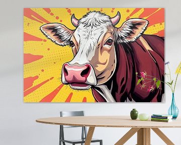 Koe - Pop-art van Wandbilder-Shop