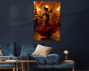 Fiery passion in a dance rhythm by Klaus Tesching - Art-AI