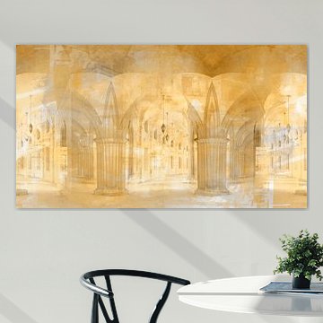 Klassieke boogarchitectuur, surrealistische meditatie van Mad Dog Art