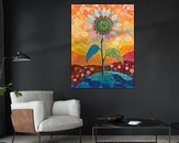 Voorbeeld van het werk in een kamer