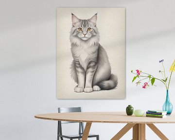 Grey Majesty: The Maine Coon on Paper by Hilde Remerie Photography and digital art