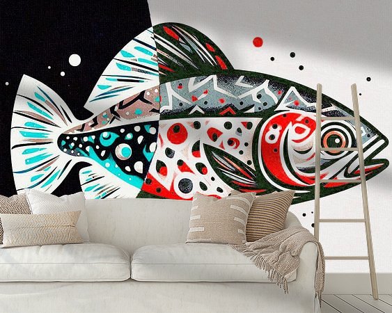 Voorbeeld van het werk in een kamer