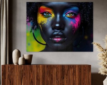 Dark woman with bright colours