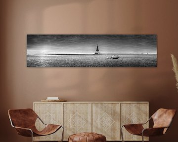 Zonsopgang Noordzee zwart-wit van Manfred Voss, Zwart-Wit Fotografie