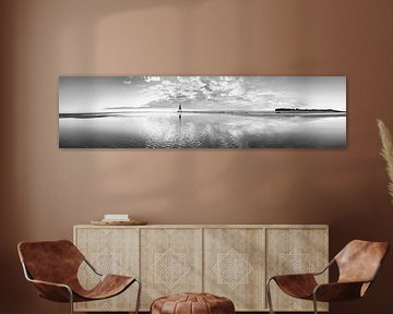 Noordzee zonsopgang Cuxhaven zwart-wit van Manfred Voss, Zwart-Wit Fotografie