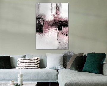 roze zwart wit abstract van Ela Szczepaniak
