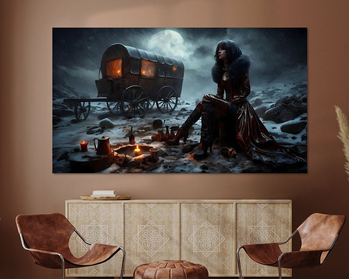 Voorbeeld van het werk in een kamer