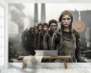 Kinderen in een post-apocalyptisch scenario van Frank Heinz