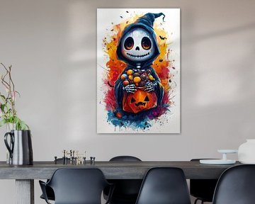 Cute Skeleton Trick-or-Treater