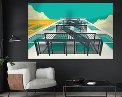 Voorbeeld van het werk in een kamer