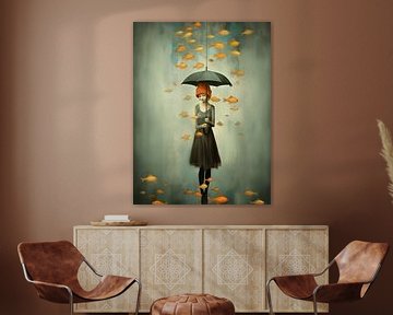 Golden rain III van Mirjam Duizendstra