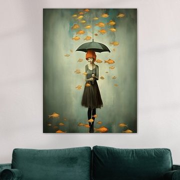 Golden rain III van Mirjam Duizendstra