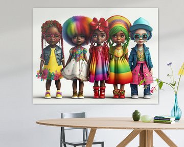 Regenboog meisje decoratieve illustratie van Vlindertuin-Art