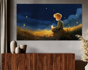 Sterrenkind in de nacht van Vlindertuin-Art