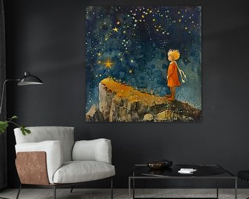 Volg je ster, decoratieve illustratie. van Vlindertuin-Art