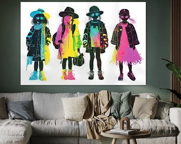 Neon meiden illustratie