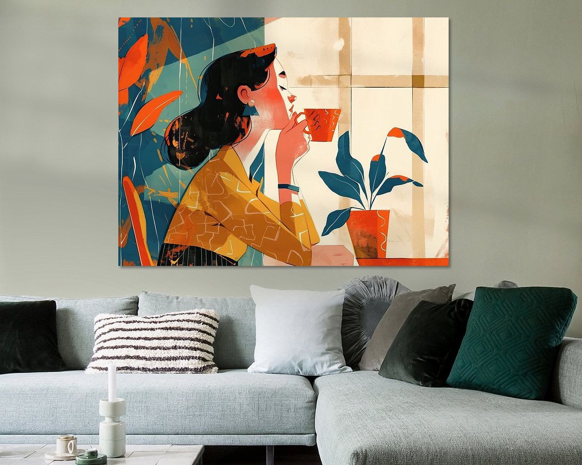 Voorbeeld van het werk in een kamer