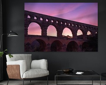 Pont du Gard at sunset by Flatfield