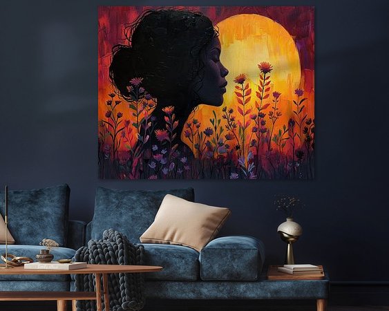 Voorbeeld van het werk in een kamer