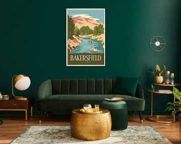Bakersfield, Californië Vintage Reisposter. van Poster Art Shop