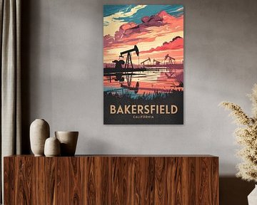 Bakersfield, Californië Vintage Reisposter van Poster Art Shop