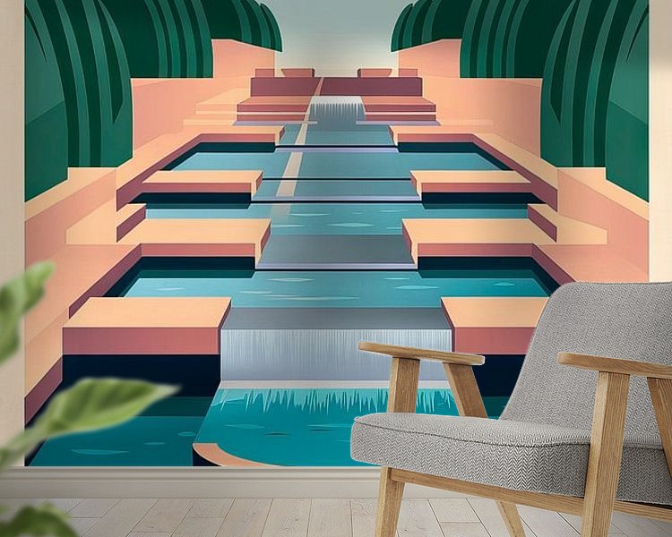 Voorbeeld van het werk in een kamer