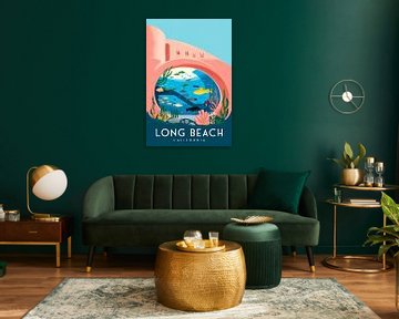 Long Beach, Californië van Poster Art Shop