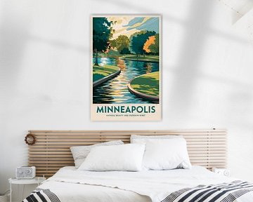 Affiche de voyage vintage de Minneapolis sur Poster Art Shop