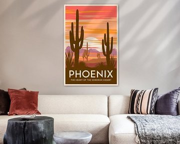 Phoenix, Arizona Vintage Reisposter van Poster Art Shop