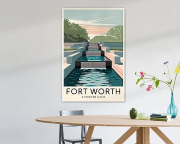 Fort Worth, Texas Vintage Reisposter van Poster Art Shop
